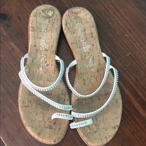 Cork and rhinestone sandals